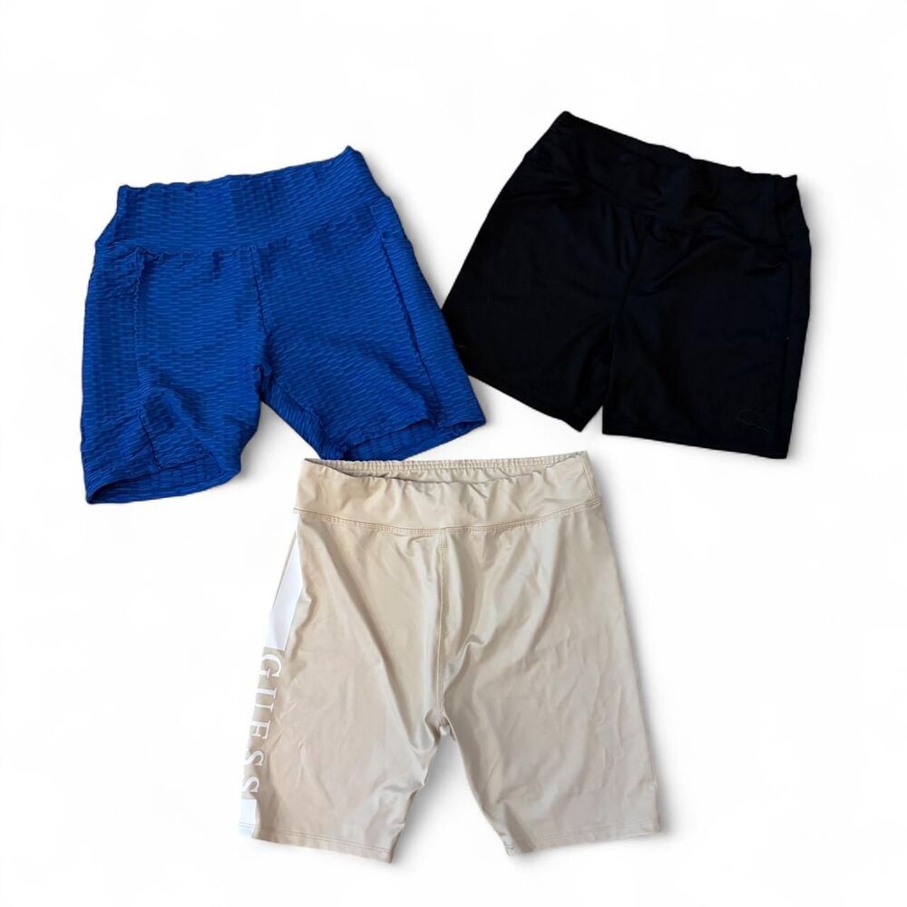Guess Women's Tan and Blue Shorts‎